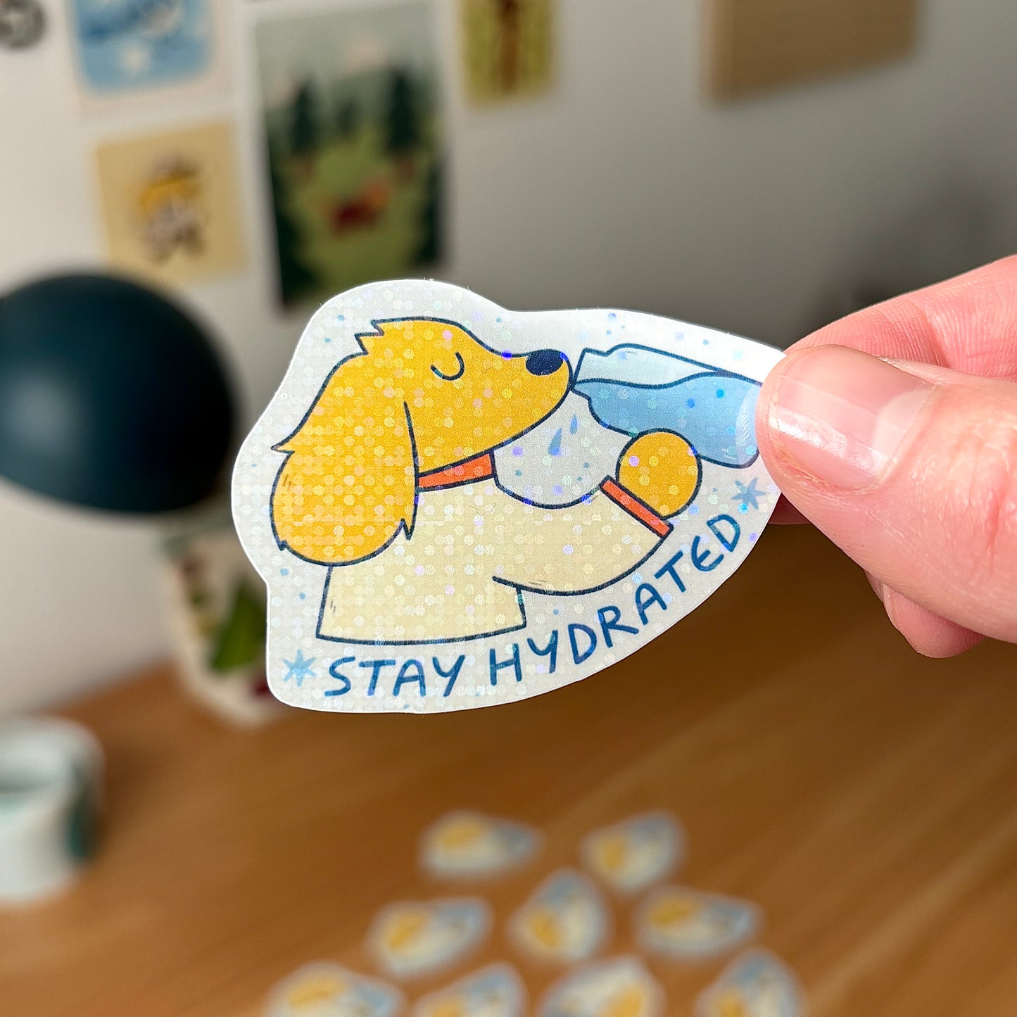 Stay Hydrated Waterproof & Holographic Sticker