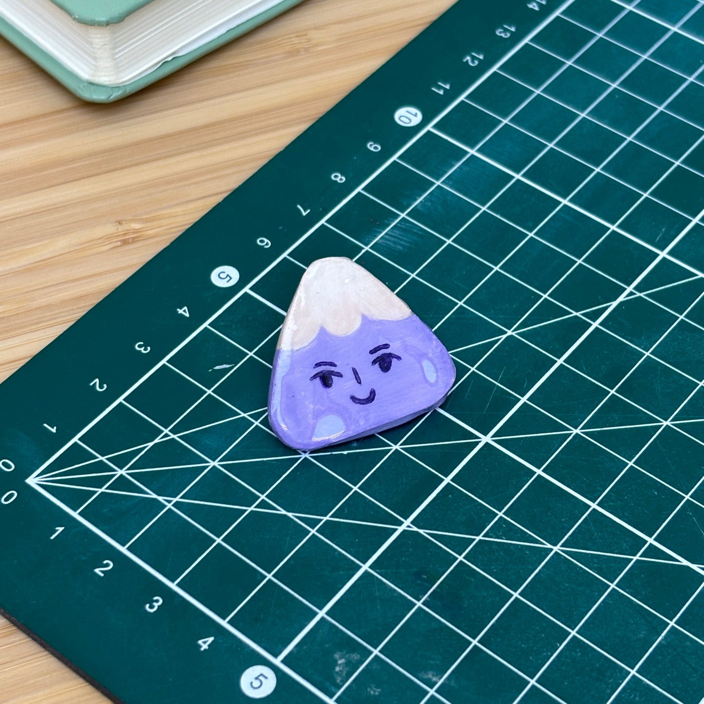 Purple Mountain Handmade Clay Pin