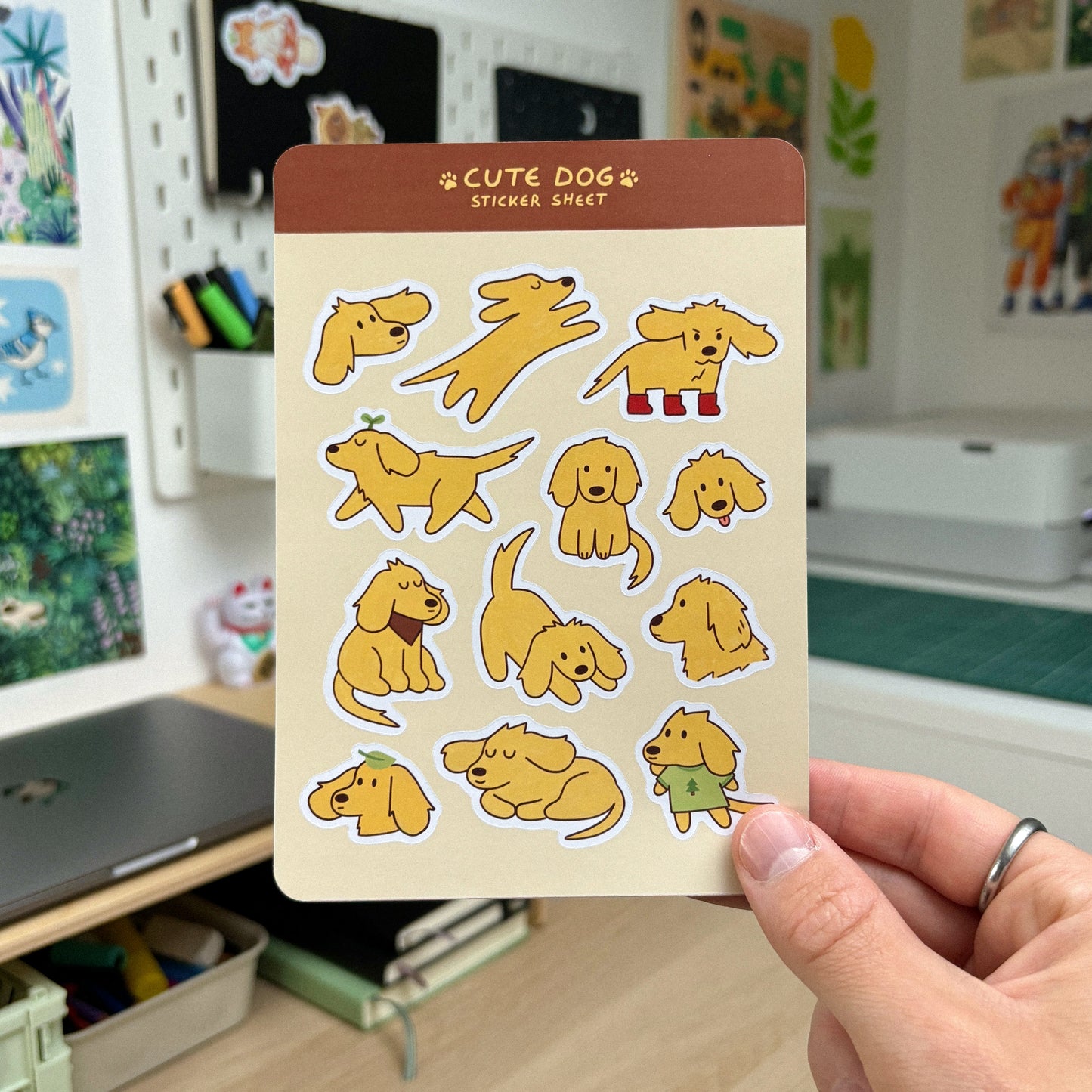 Cute Dog Feuille de stickers