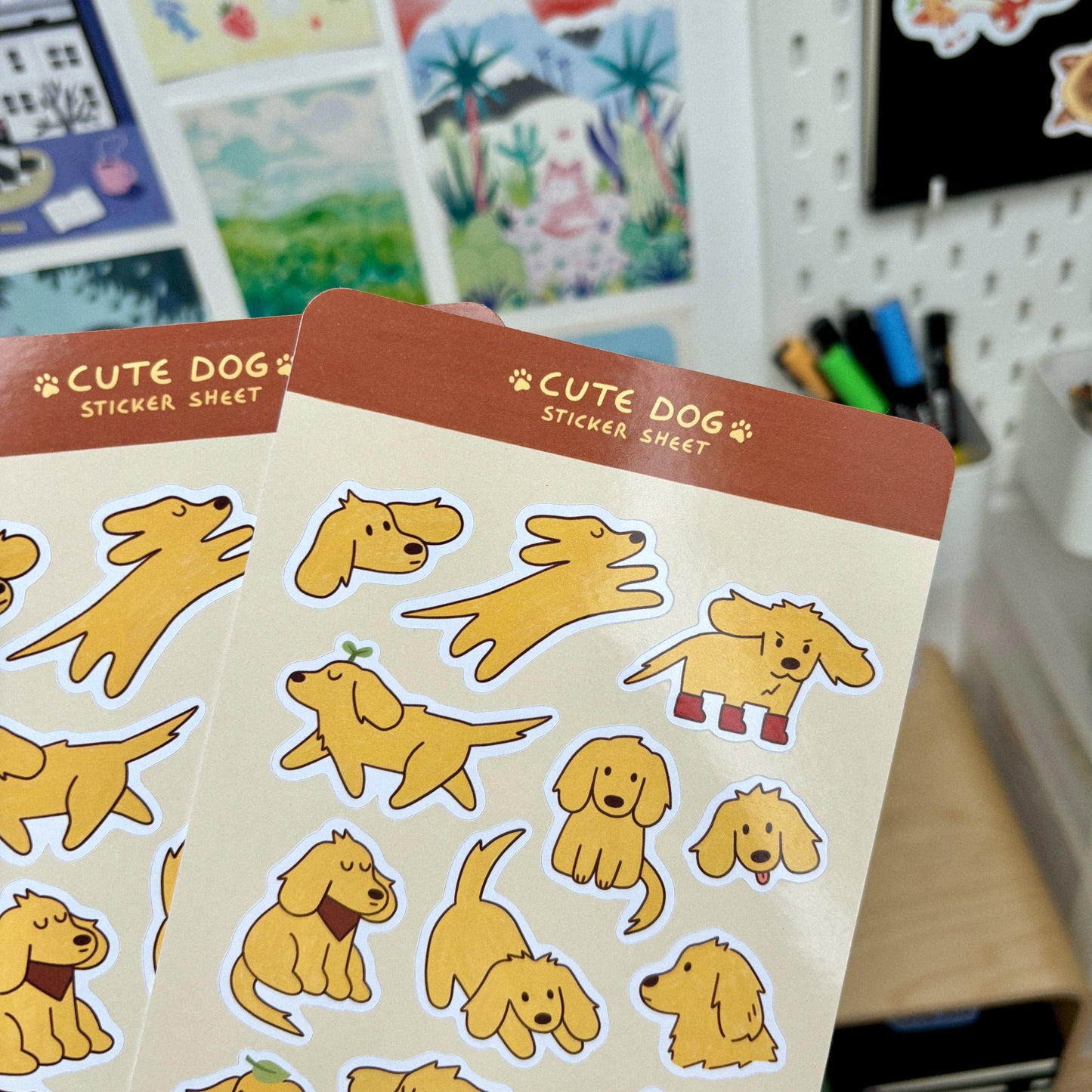 Cute Dog Feuille de stickers