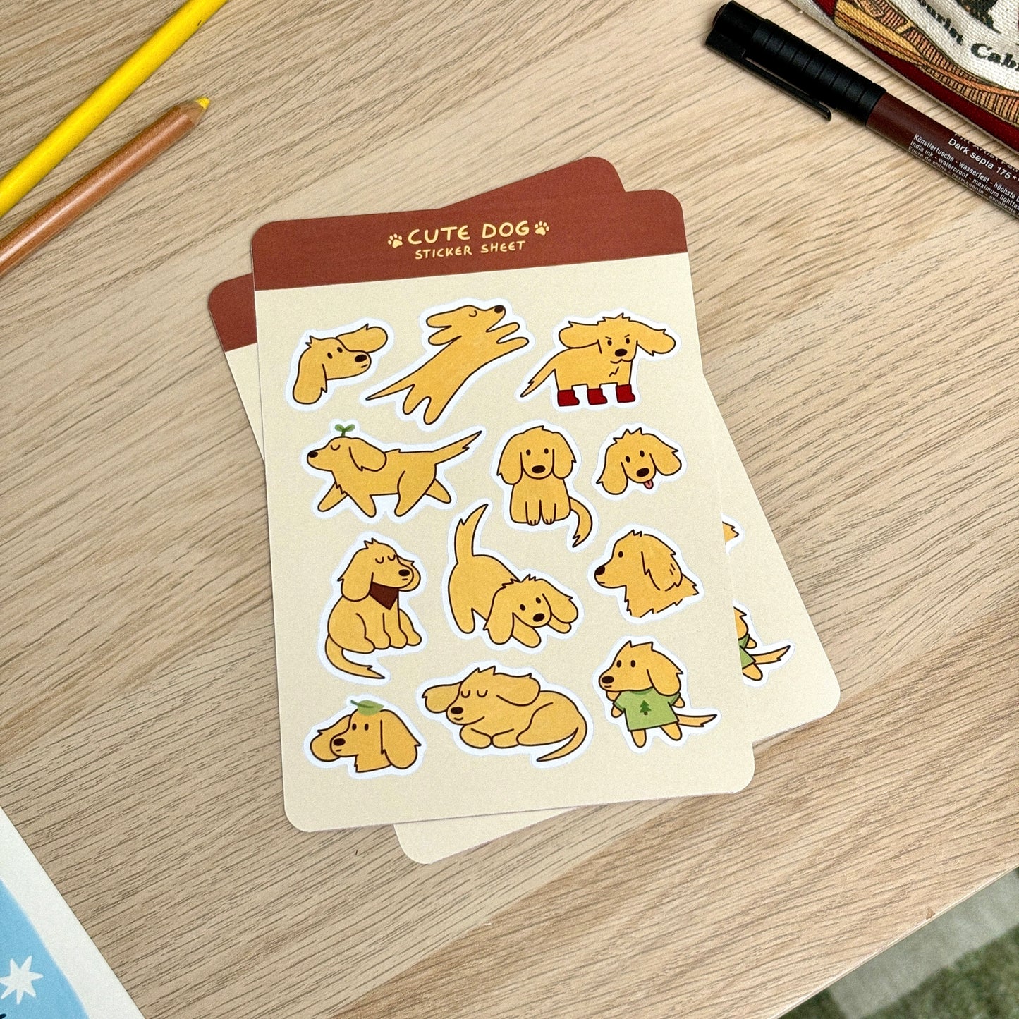 Cute Dog Feuille de stickers