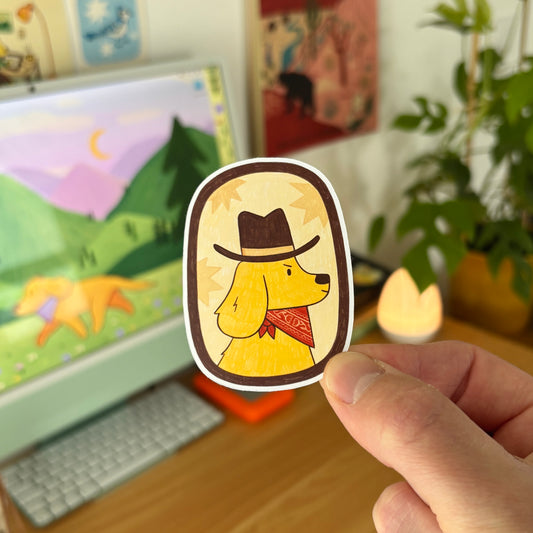 Cowboy Dog Sticker