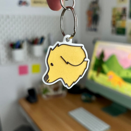 Dog Face 3D Printed Keychain