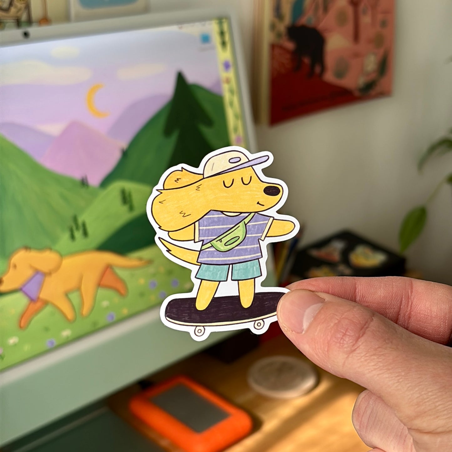 Skater Dog Sticker