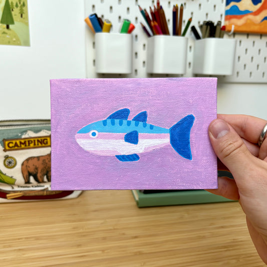 Blue Fish Mini Painting